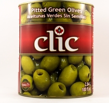 CLIC - GREEN PITTED OLIVES - 6/100 OZ - 52540