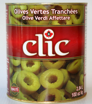 CLIC - SLICED GREEN OLIVES - 6/100 OZ - 52560